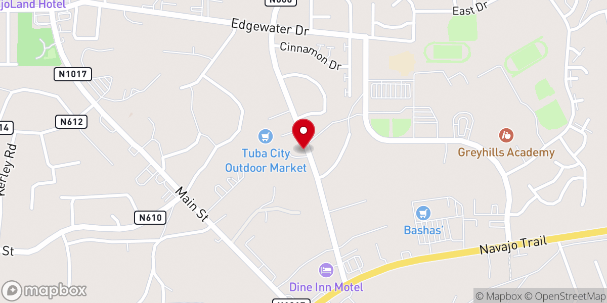 Map showing location of Tuba City Assembly of God