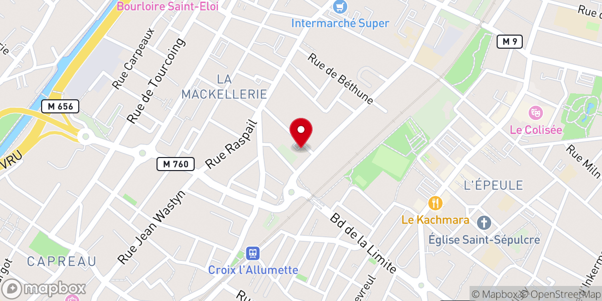 Map showing location of Mission Catholique Italienne