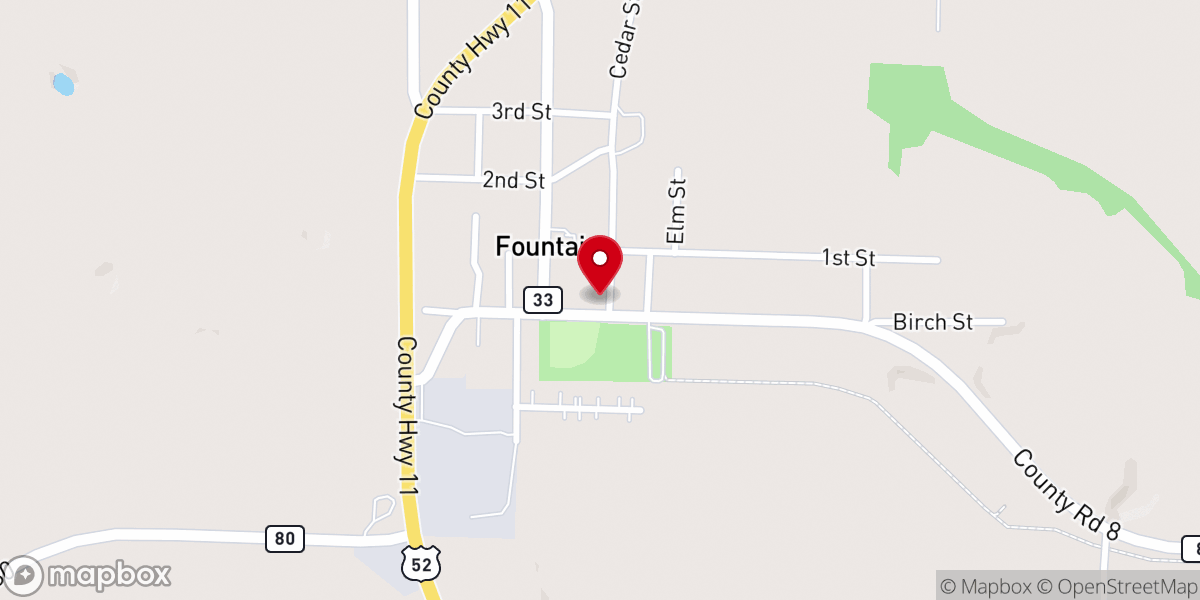 Map showing location of Fountain United Methodist Church