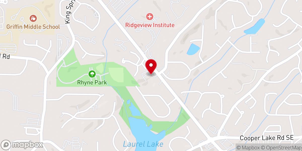 Map showing location of Vinings First Baptist Church