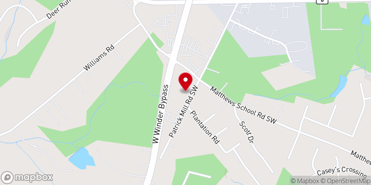 Map showing location of Whistleville Christian Church