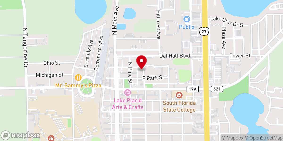 Map showing location of Lake Placid First Presbyterian Church