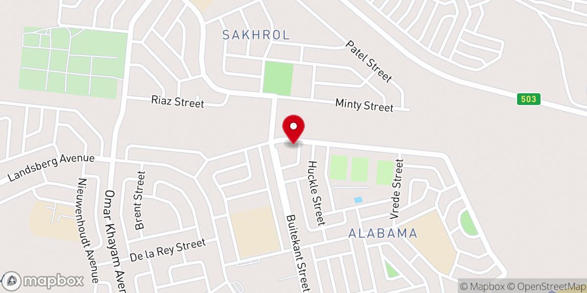 Map showing location of Maranatha Pentecostal Assemblies Alabama Klerksdorp