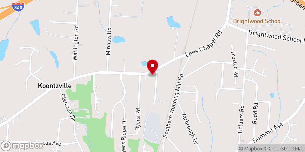 Map showing location of Bethel Baptist Church