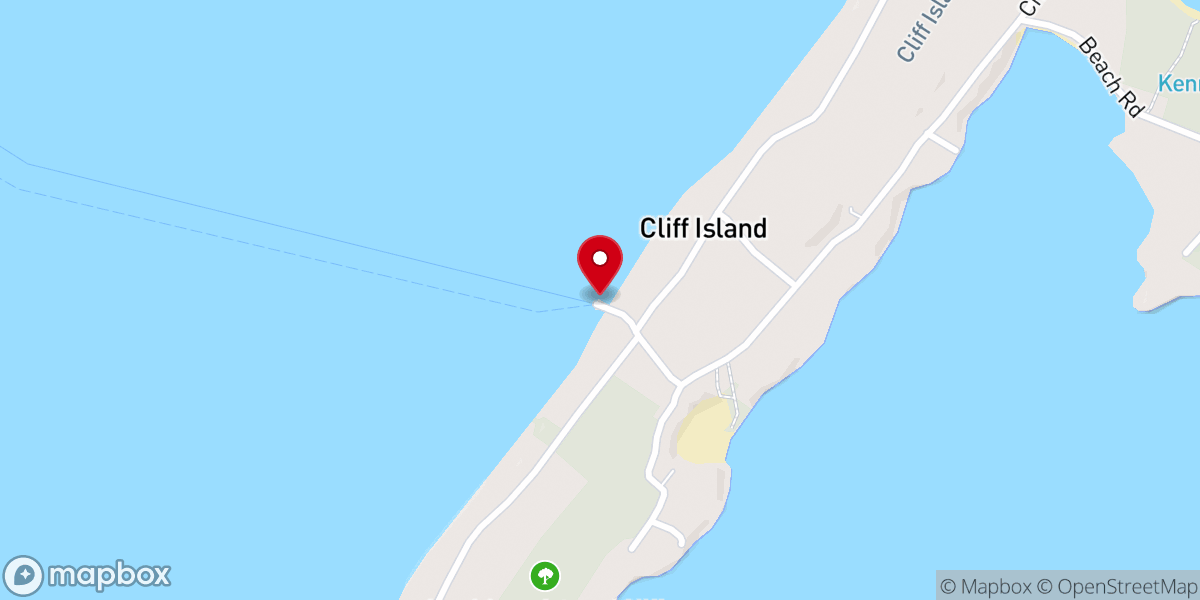 Map showing location of Cliff Island Landing