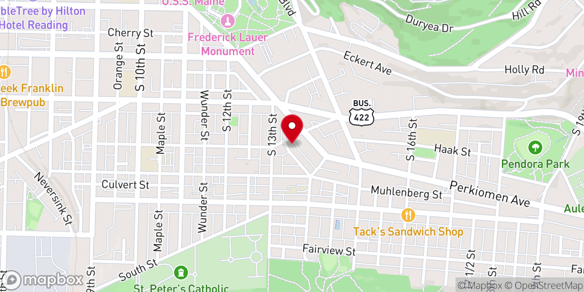 Map showing location of St. Andrew's United Church