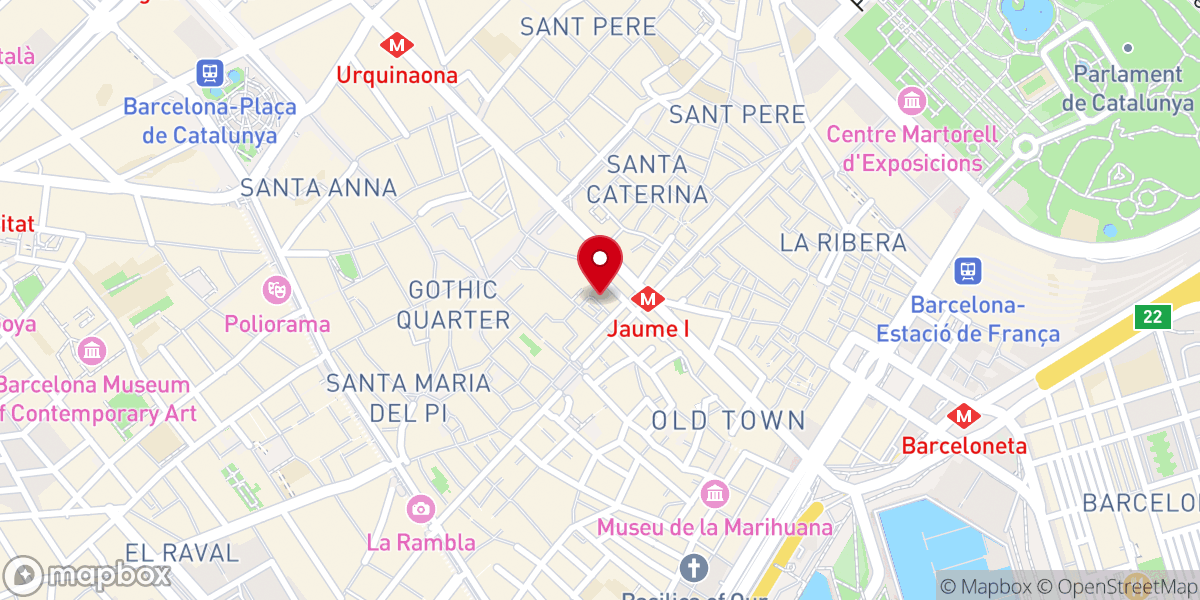 Map showing location of Museo de Historia de Barcelona. Plaza del Rey
