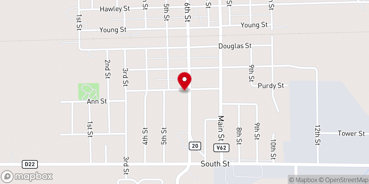 Map showing location of American Lutheran Church