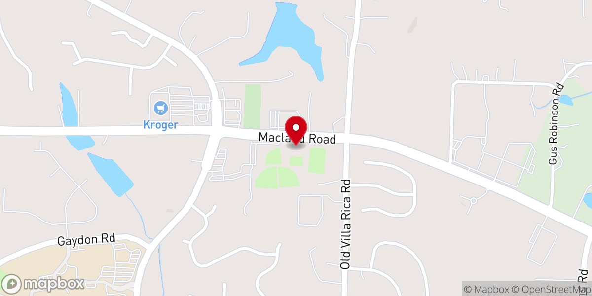 Map showing location of Macland Presbyterian Church