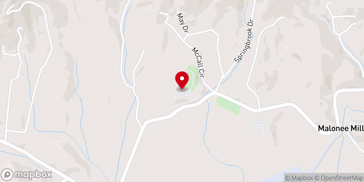 Map showing location of Iotla Baptist Church