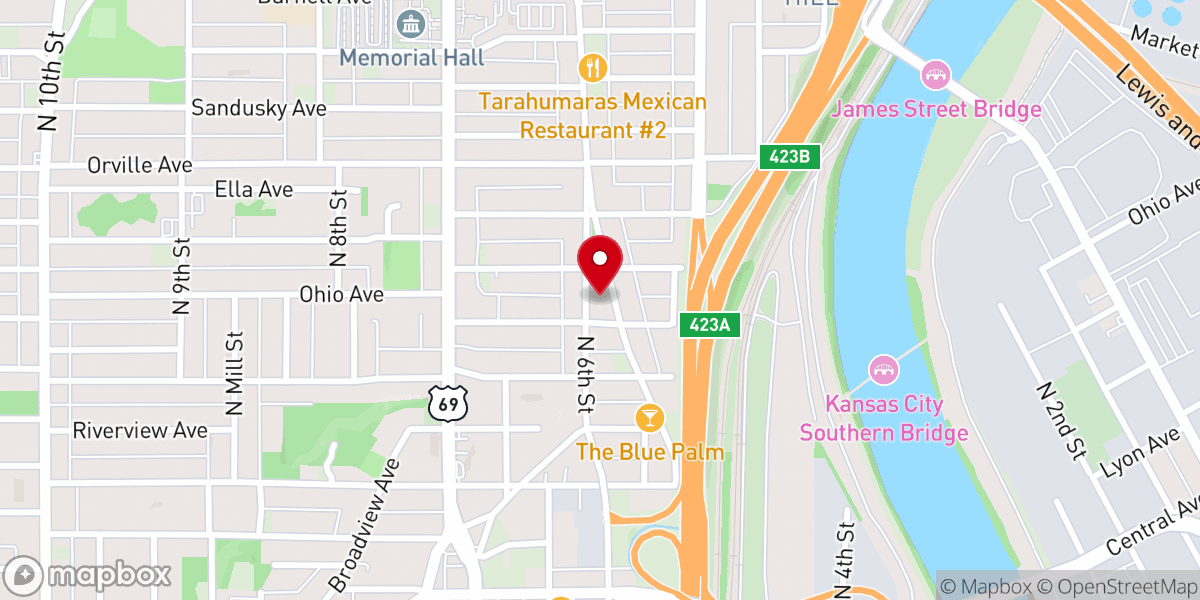 Map showing location of Holy Family Church