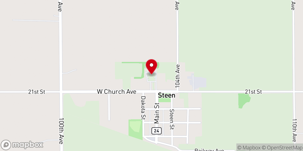 Map showing location of Steen Reformed Church