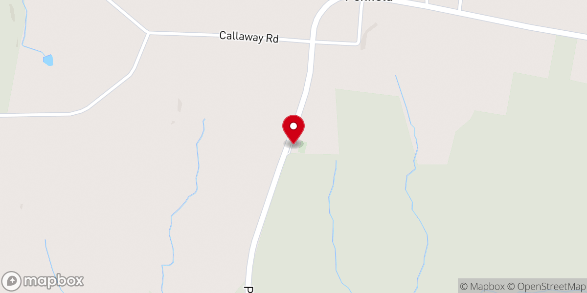 Map showing location of Sanders Chapel Baptist Church