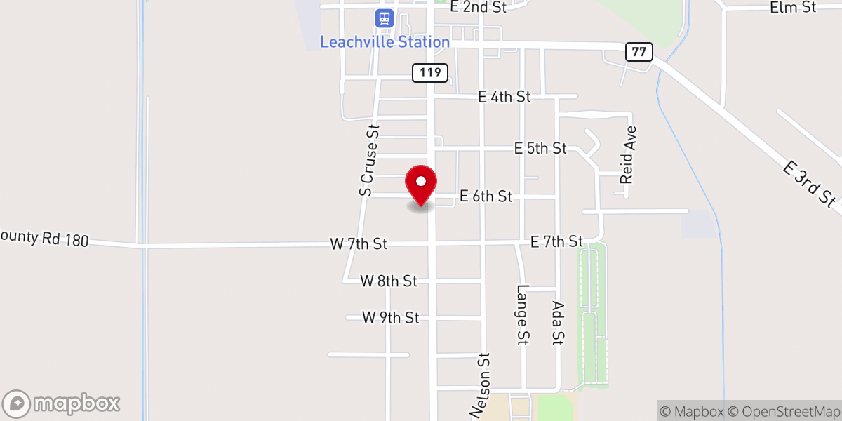 Map showing location of Leachville Church of Christ
