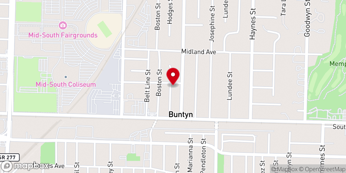 Map showing location of Lewis Davis Christian Methodist Episcopal Church