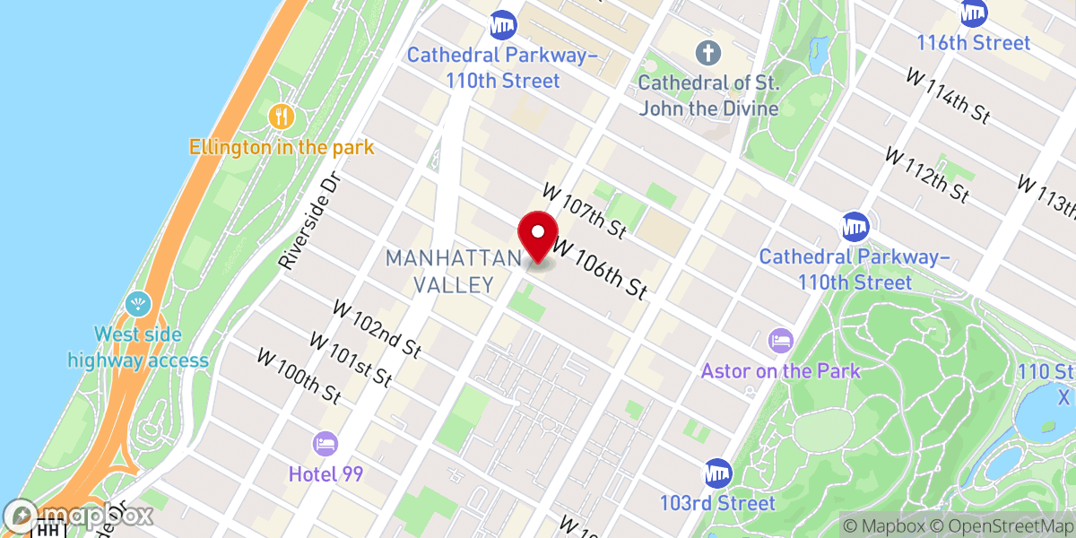 Map showing location of West End Presbyterian Church