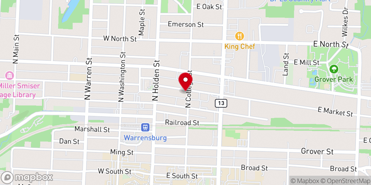 Map showing location of First Presbyterian Church