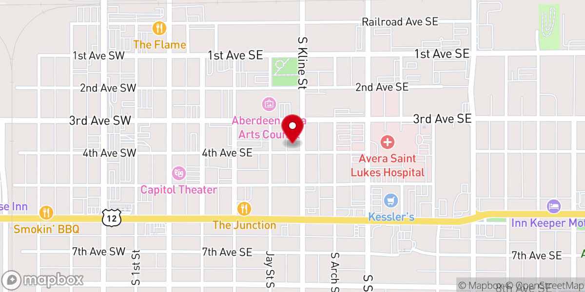 Map showing location of First Presbyterian Church