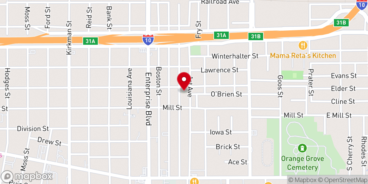 Map showing location of New Sunlight Baptist Church