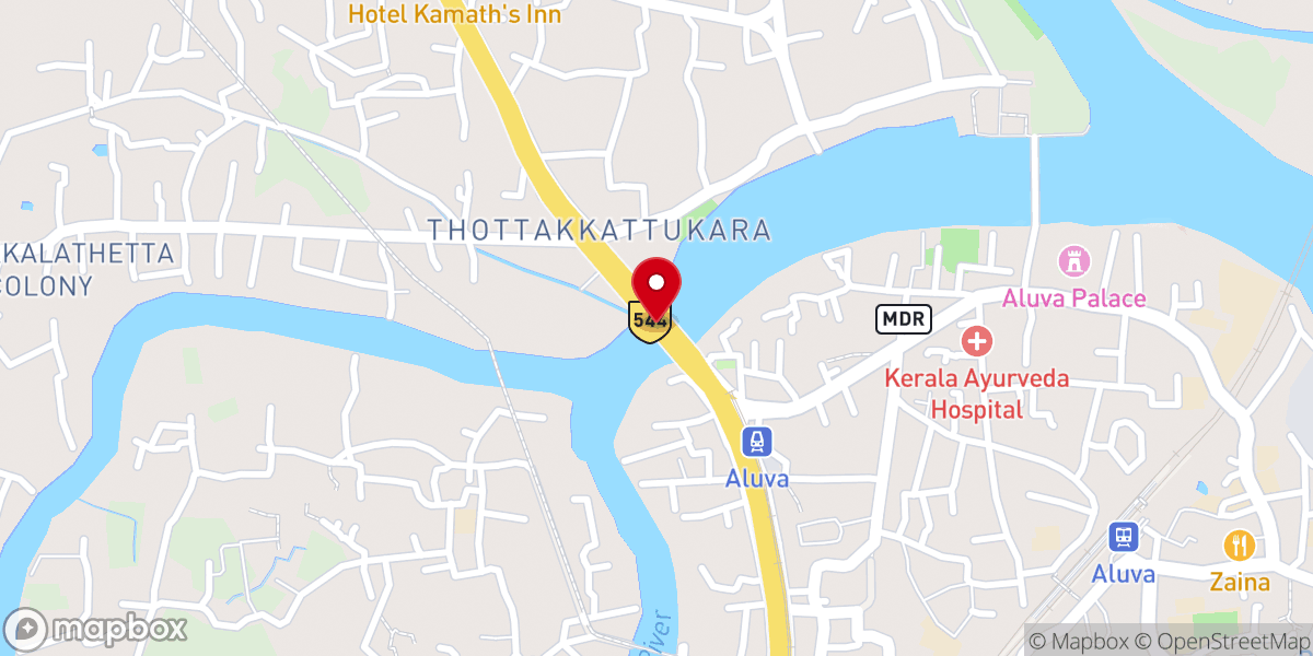 Map showing location of Marthanda Varma Bridge Aluva