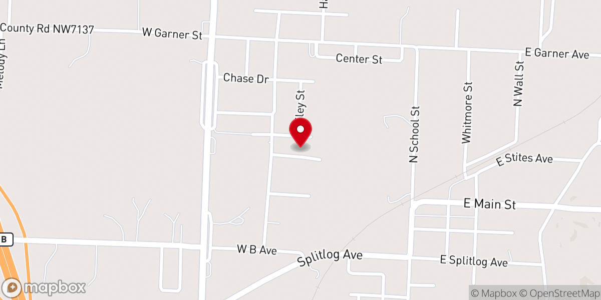 Map showing location of Goodman City Hall