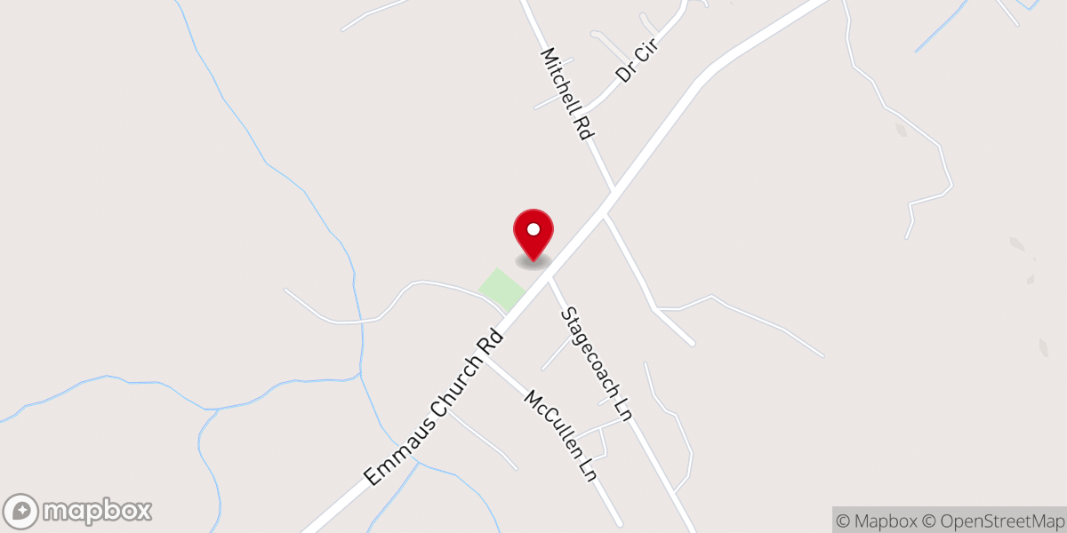 Map showing location of Emmaus Baptist Church