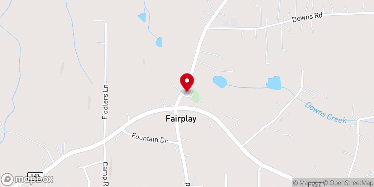 Map showing location of Union Grove Christian Church
