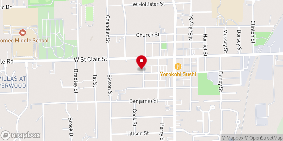 Map showing location of Grace Baptist Church of Romeo