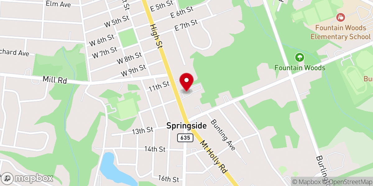 Map showing location of High Street Worship Center
