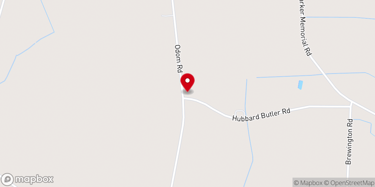 Map showing location of Beaver Dam Baptist Church