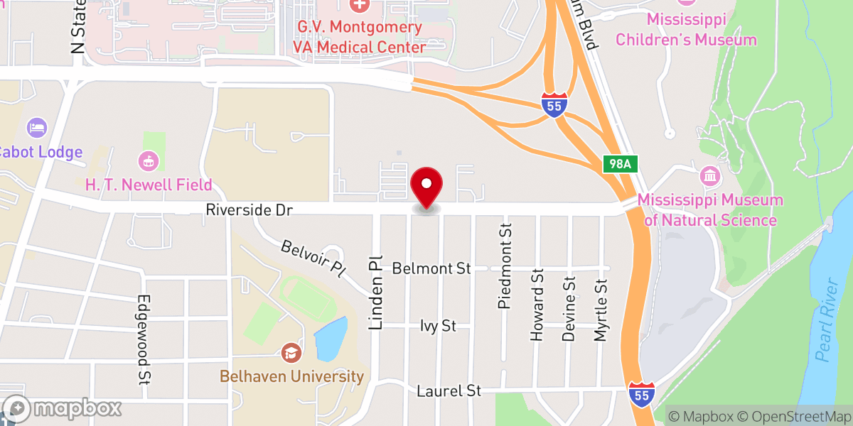 Map showing location of Riverside Independent Methodist Church