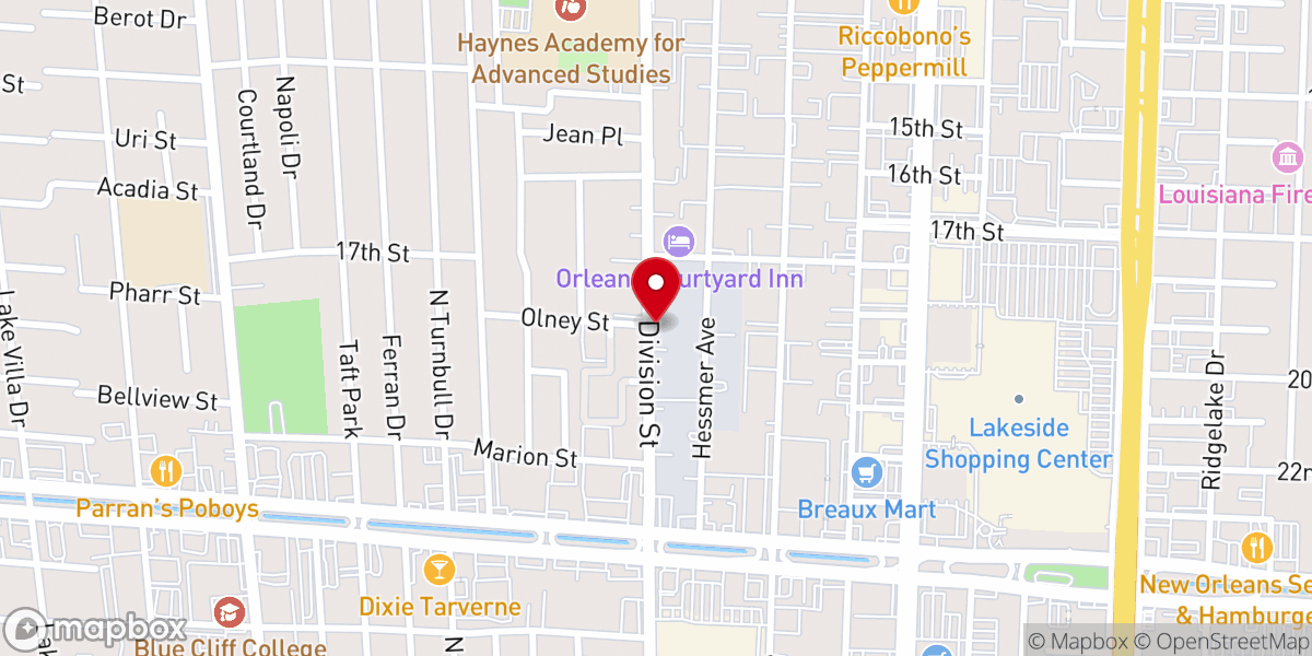 Map showing location of Church Supply House