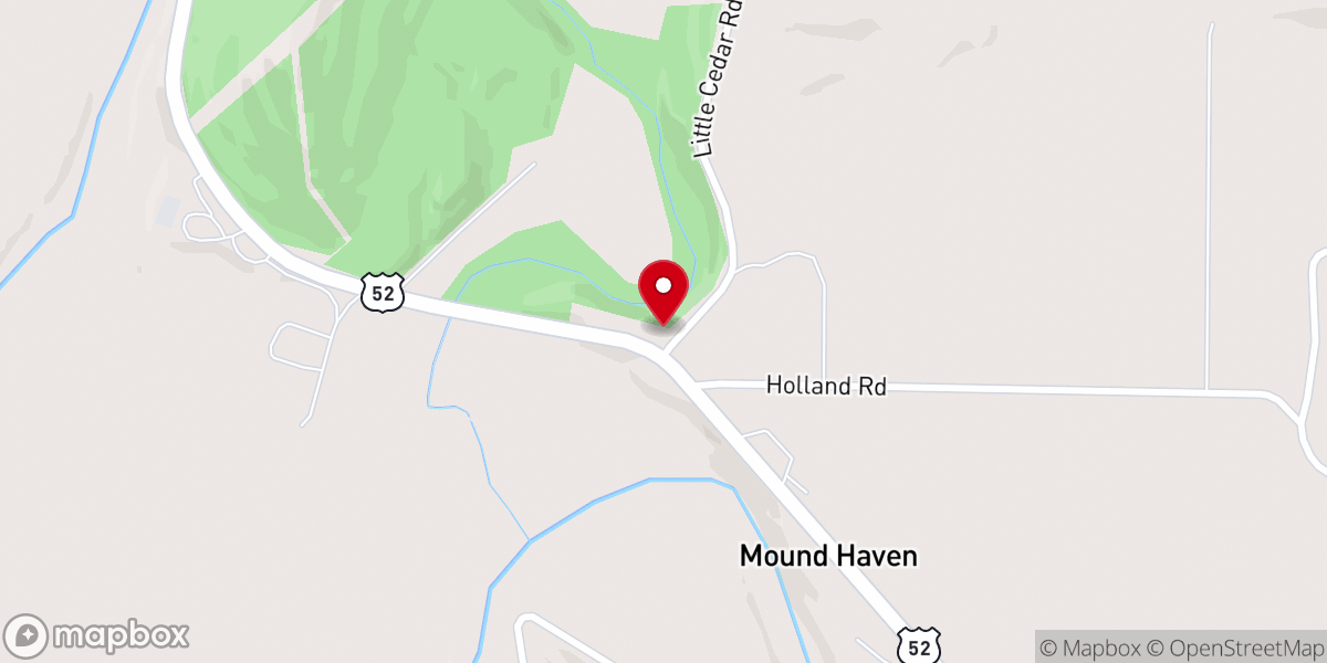 Map showing location of Little Cedar Grove Church