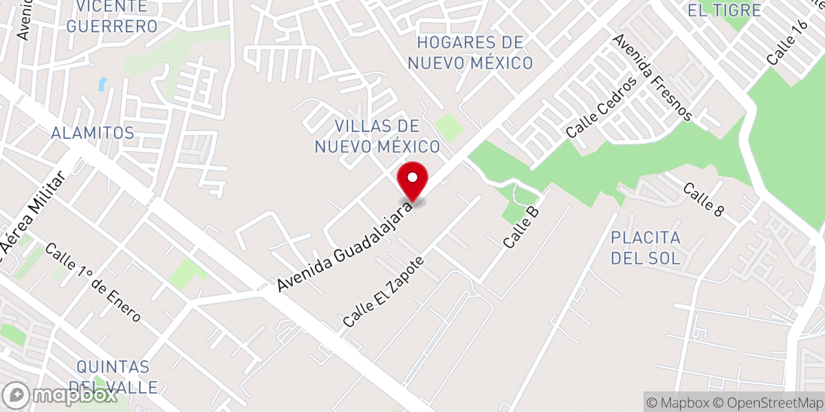 Map showing location of Iglesia Cristiana Nueva Creación Tesistan