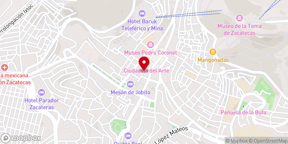 Map showing location of Diócesis de Zacatecas