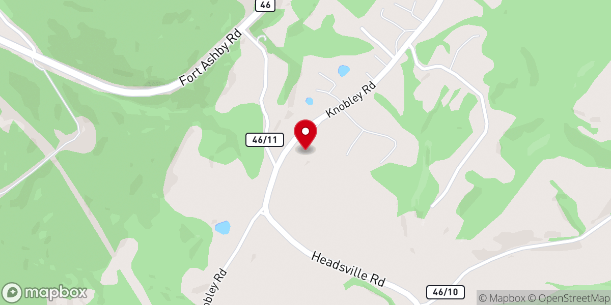 Map showing location of Fountain United Brethren Church