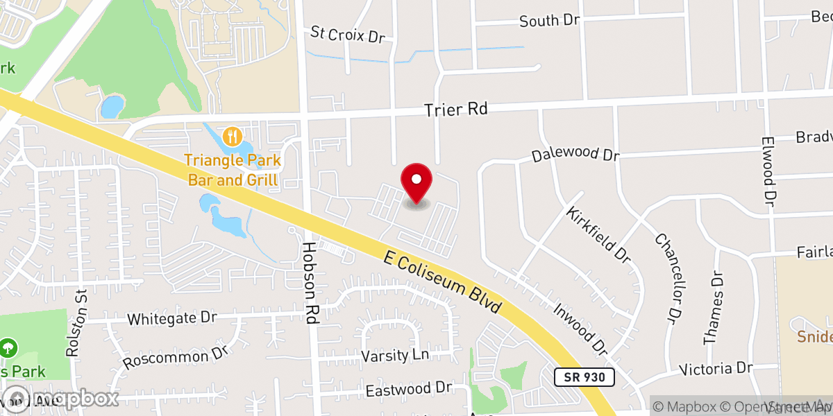 Map showing location of Abundant Life Church