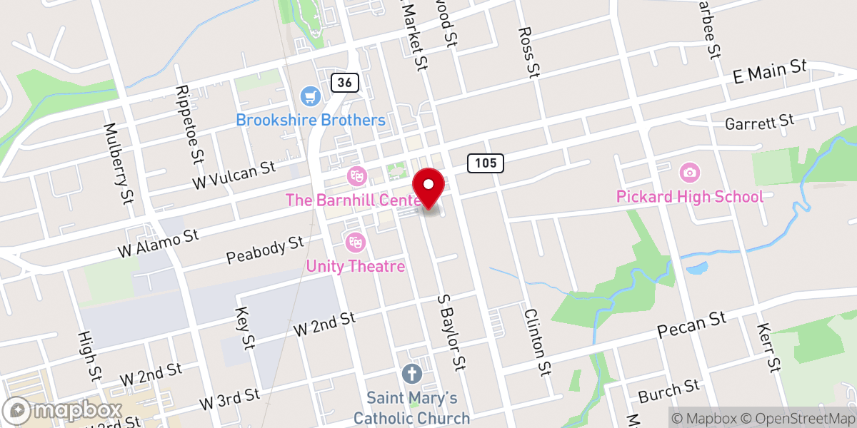 Map showing location of Lydia's House Brenham