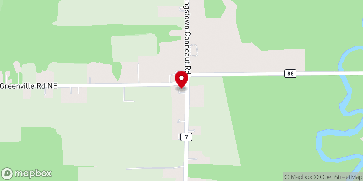 Map showing location of Harmony Mennonite Church