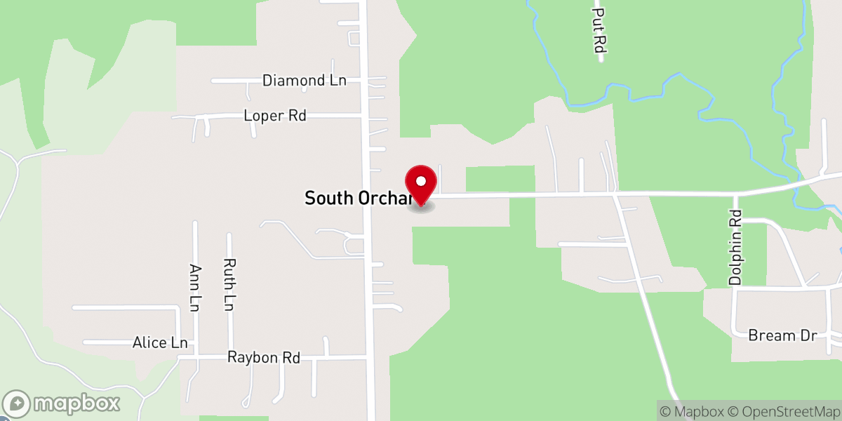Map showing location of Fowl River Church
