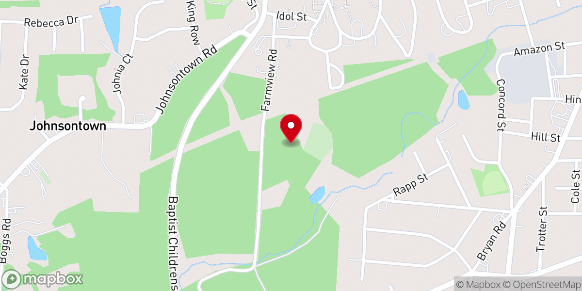 Map showing location of Mills Home Baptist Church