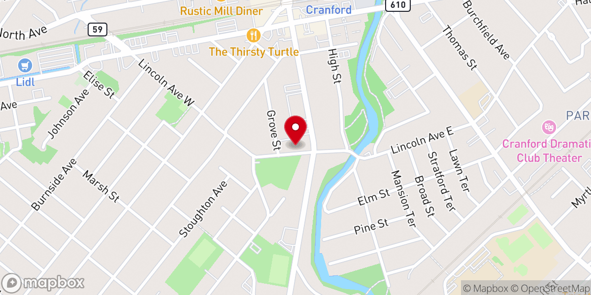 Map showing location of Korean Church of Elizabeth