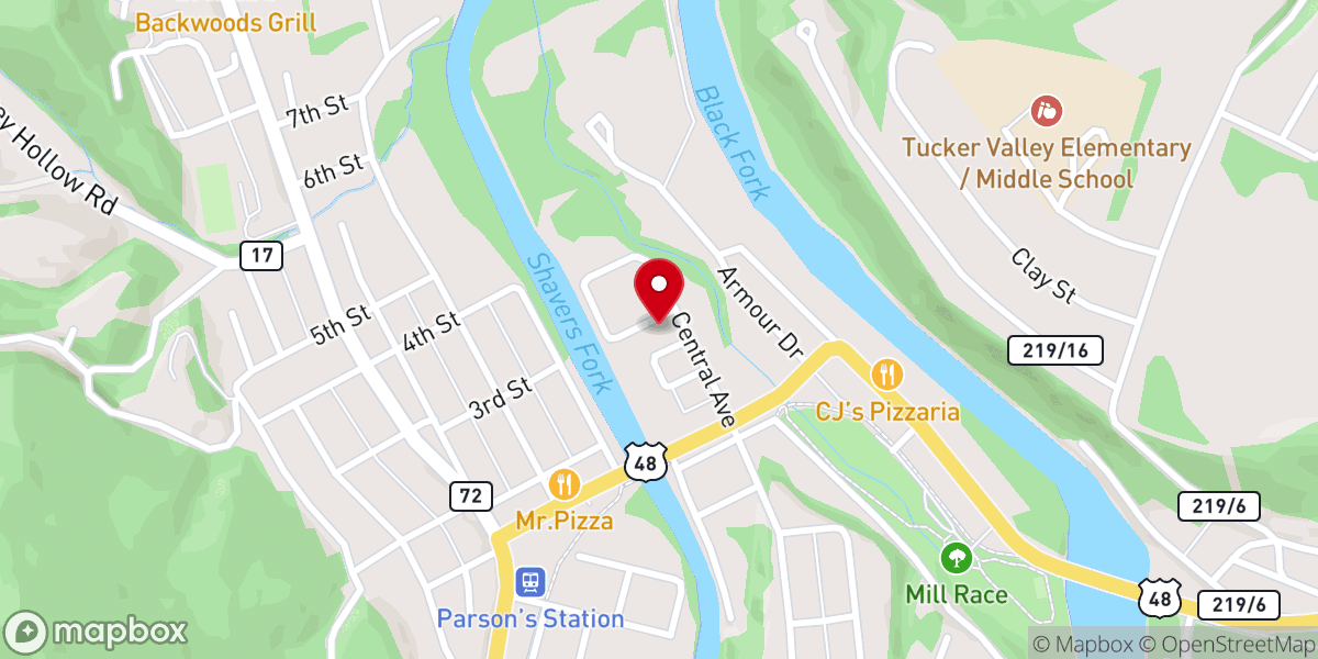 Map showing location of St. Paul's United Methodist Church