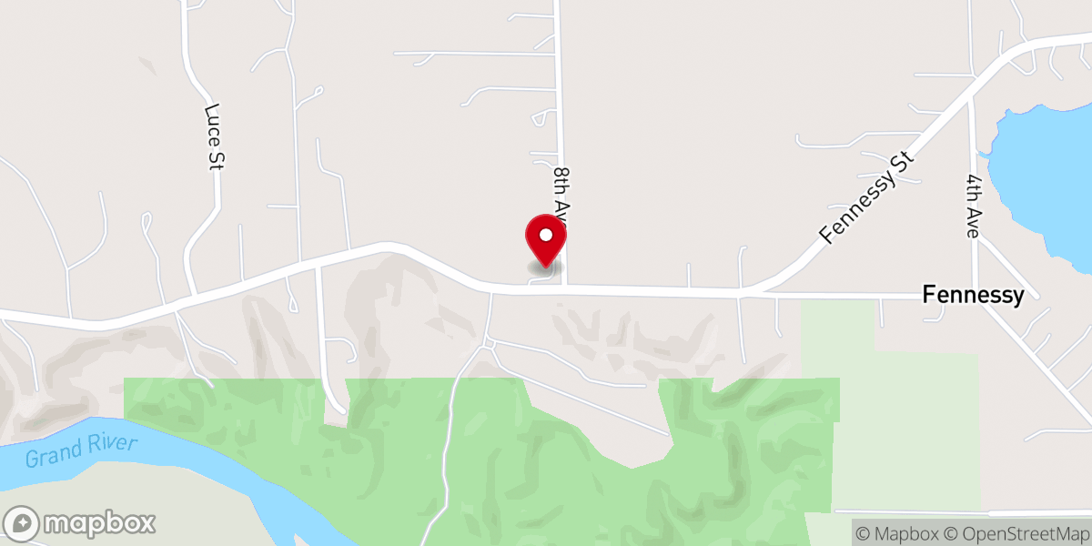 Map showing location of Riverside Christian Church