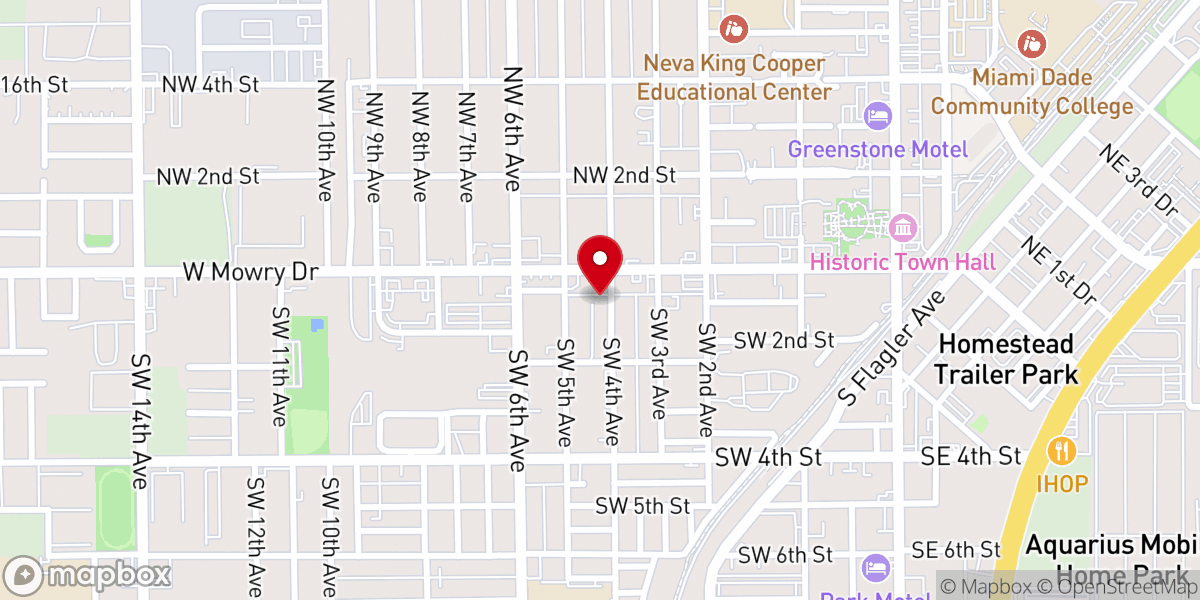Map showing location of Iglesia De Dios Pentecostal M.I. Homestead, FL