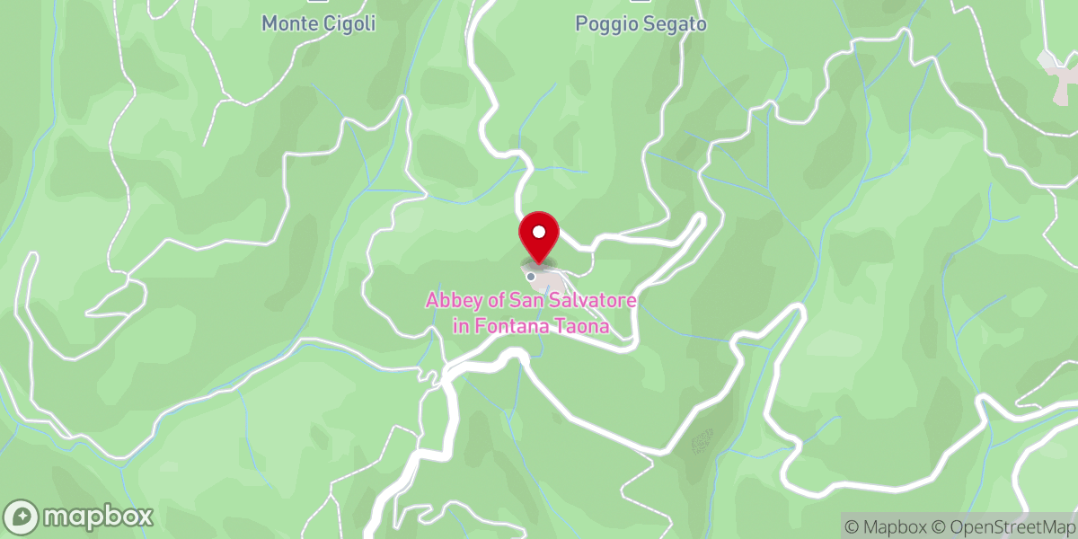 Map showing location of Abbazia di San Salvatore della Fontana Taona (Badia a Taona)