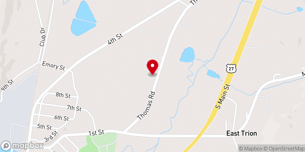 Map showing location of The Church of God-Trion Northside, Trion, GA USA