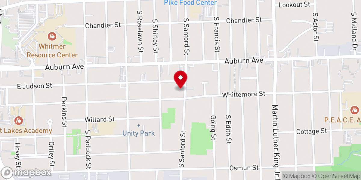 Map showing location of Pontiac Seventh-day Adventist Church