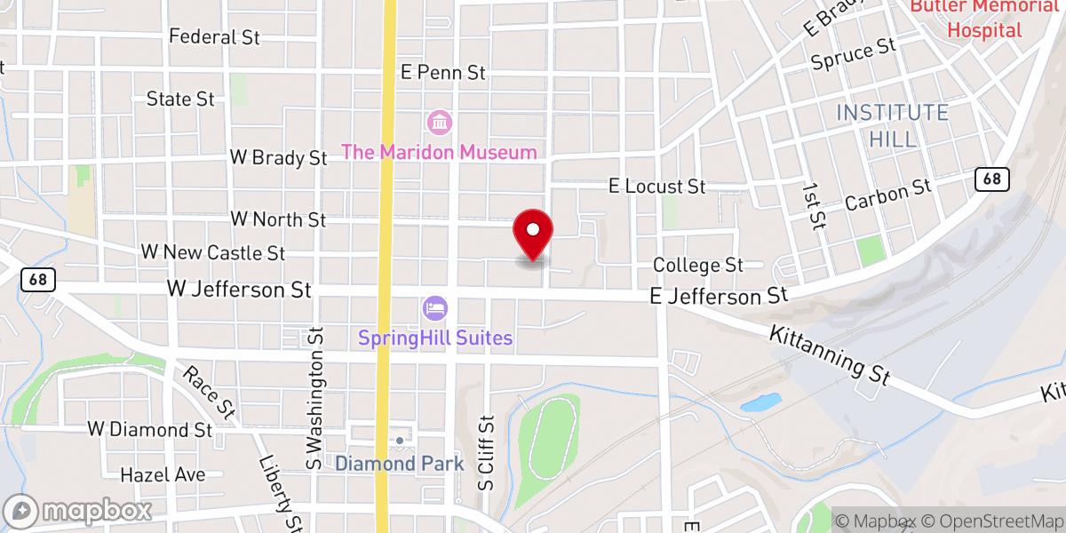 Map showing location of First Presbyterian Church (1803-2023)