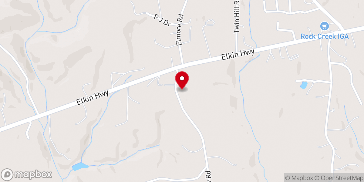 Map showing location of Oak Grove Baptist Church